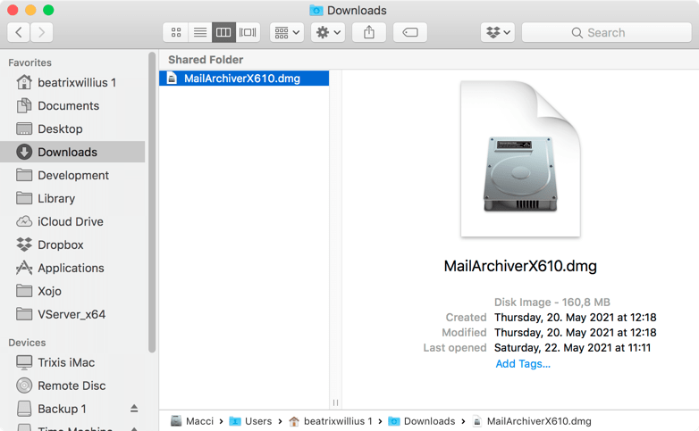 Mail Archiver dmg heruntergeladen