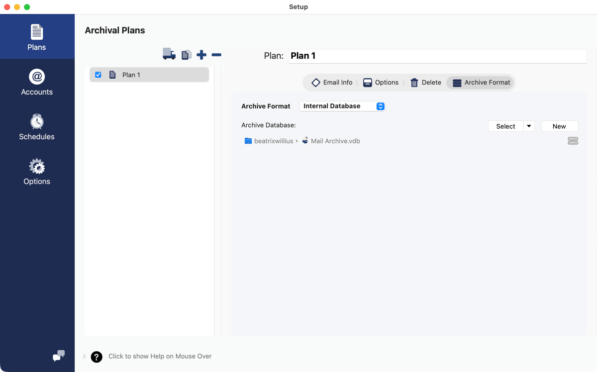 Select data format